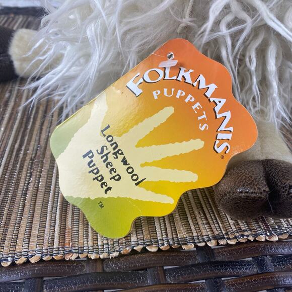 New Retired Folkmanis Hand Puppet Long Wool Sheep 19" long - Picture 2 of 13